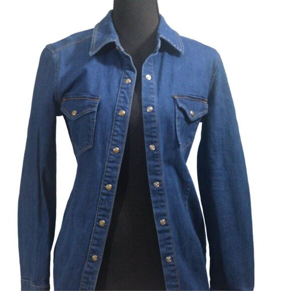 Kendall and Kylie Denim Jean Jacket or Mini Dress Size Small - Picture 11 of 13